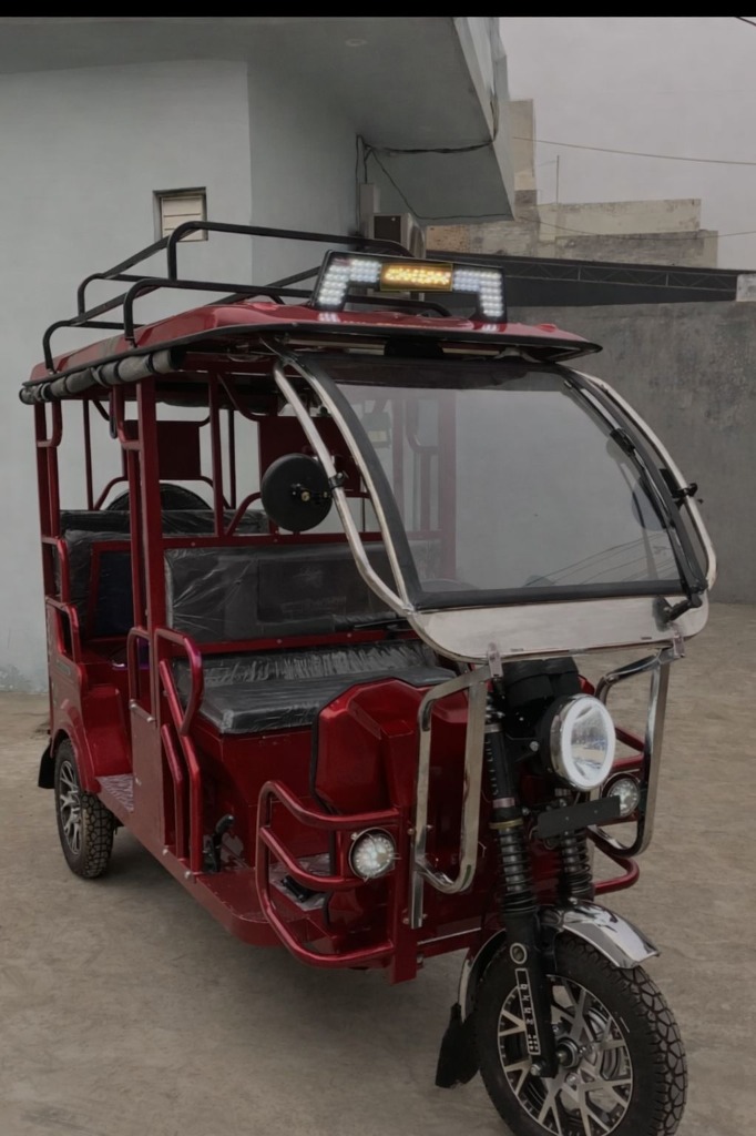 Deluxe Red Passenger E-Rickshaw